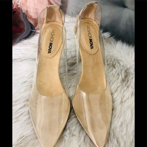 Fashion nova clear pumps!